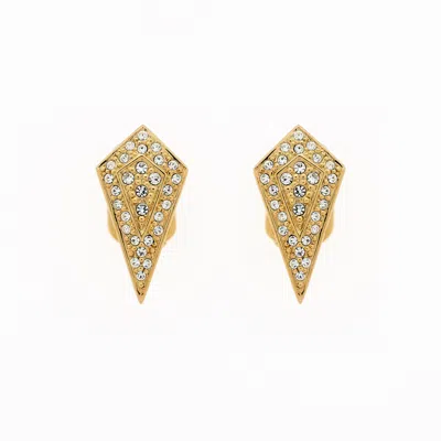 Emma Holland Jewellery Women's Gold Pave Crystal Art Deco Clip Earrings