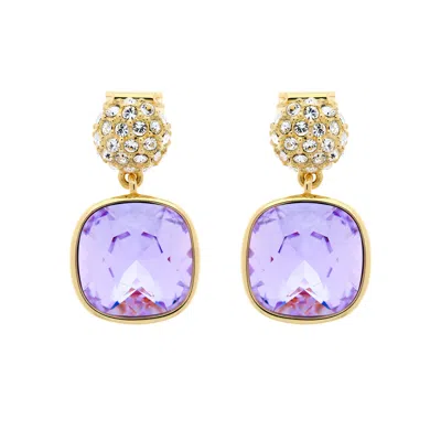 Emma Holland Jewellery Women's Gold / Pink / Purple Amethyst & Pave Crystal Clip Earrings In Multi