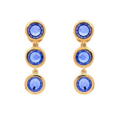 Emma Holland Jewellery Women's Gold / Purple Blue Violet Crystal Drop Clip Earrings In Multi