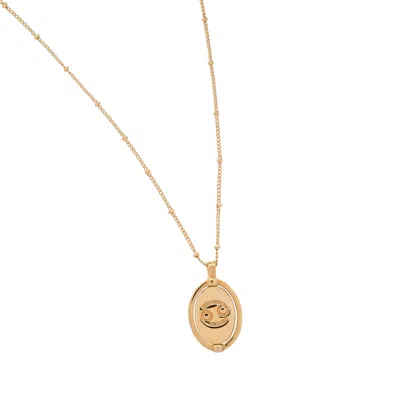 Emma Holland Jewellery Women's Gold / Red Cancer & Ruby Crystal Spinner Necklace In Multi
