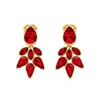 Emma Holland Jewellery Women's Gold / Red Ruby Crystal Statement Clip Earrings