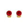 Emma Holland Jewellery Women's Gold / Red Ruby Crystal Stud Clip Earrings