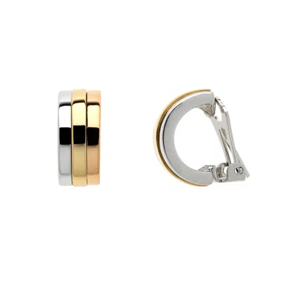 Emma Holland Jewellery Women's Gold / Silver / Rose Gold Tri Colour Curve Clip Earrings