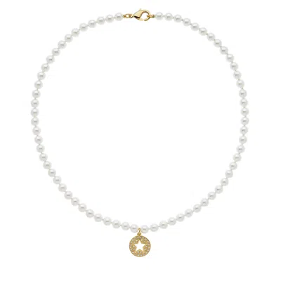 Emma Holland Jewellery Women's Gold / White Crystal Star & Pearl Necklace In Multi