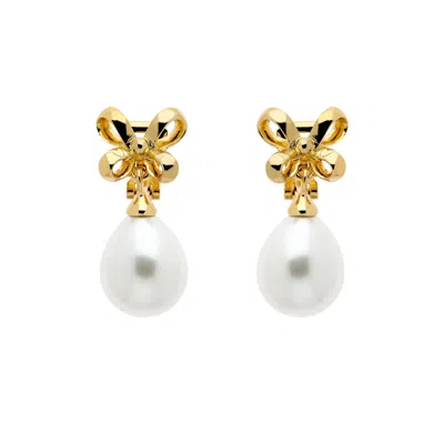 Emma Holland Jewellery Women's Gold / White Gold Bow & Pearl Clip Earrings In Multi