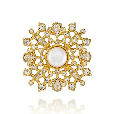 Emma Holland Jewellery Women's Gold / White Gold Crystal & Pearl Brooch - Limited Edition In Multi
