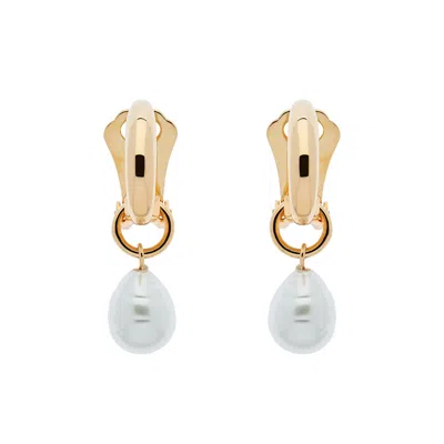 Emma Holland Jewellery Women's Gold / White Gold Hoop With Pearl Charm Clip Earrings In Multi