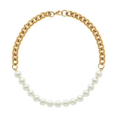 Emma Holland Jewellery Women's Gold / White Pearl & Chain Chunky Necklace