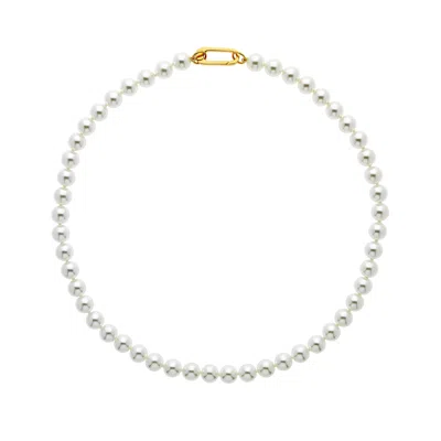 Emma Holland Jewellery Women's Gold / White Pearl Necklace With Gold Clasp In Multi