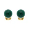 Emma Holland Jewellery Women's Green / Gold Malachite Stud Clip Earrings In Green
