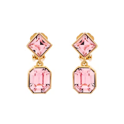 Emma Holland Jewellery Women's Pink / Gold Pink Crystal Statement Clip Earrings In Multi