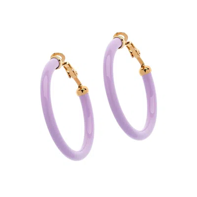 Emma Holland Jewellery Women's Purple Lilac Resin Hoop Clip Earrings