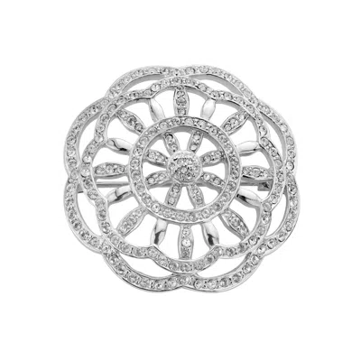 Emma Holland Jewellery Women's Silver Platinum & Crystal Brooch - Limited Edition