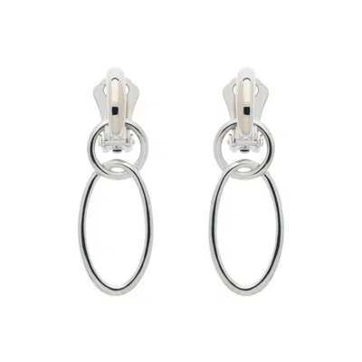 Emma Holland Jewellery Women's Silver Platinum Double Hoop Clip On Earrings