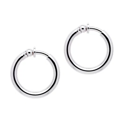 Emma Holland Jewellery Women's Silver Platinum Hoop Clip On Earrings