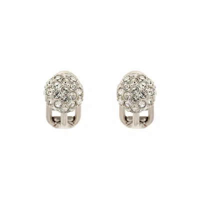 Emma Holland Jewellery Women's Silver Platinum Pave Crystal Stud Clip Earrings