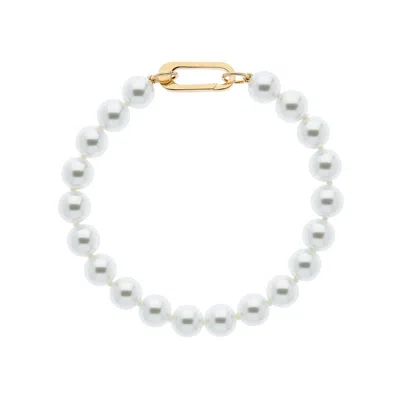 Emma Holland Jewellery Women's White Pearl & Gold Clasp Bracelet