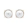 Emma Holland Jewellery Women's White / Silver Cabochon Pearl In Platinum Clip Earrings In Multi
