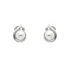 Emma Holland Jewellery Women's White / Silver Platinum & Pearl Curl Clip Earrings In Multi