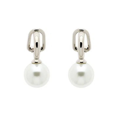 Emma Holland Jewellery Women's White / Silver Platinum & Pearl Drop Clip Earrings In Multi