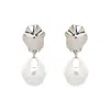 Emma Holland Jewellery Women's White / Silver Platinum Shell & Baroque Pearl Clip Earrings