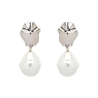 Emma Holland Jewellery Women's White / Silver Platinum Shell & Baroque Pearl Clip Earrings In Multi