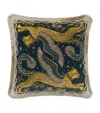 Emma J Shipley Velvet Lynx Cushion In Gold