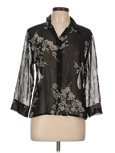 Pre-owned Emma James 3/4 Sleeve Blouse In Black