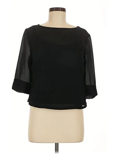 Pre-owned Emma James 3/4 Sleeve Blouse In Black