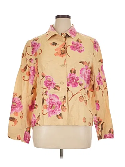 Pre-owned Emma James 3/4 Sleeve Blouse In Tan