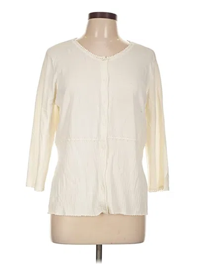 Pre-owned Emma James 3/4 Sleeve Blouse In White