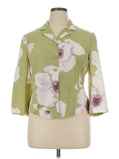 Pre-owned Emma James 3/4 Sleeve Button Down Shirt In Green