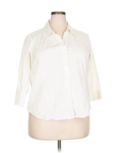Pre-owned Emma James 3/4 Sleeve Button Down Shirt In White