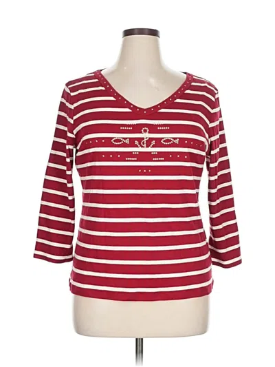 Pre-owned Emma James 3/4 Sleeve T-shirt In Red