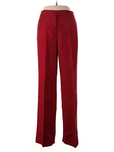 Pre-owned Emma James Linen Pants In Burgundy
