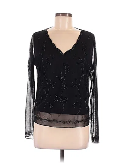 Pre-owned Emma James Long Sleeve Blouse In Black