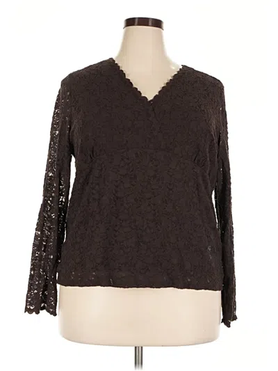 Pre-owned Emma James Long Sleeve Blouse In Brown