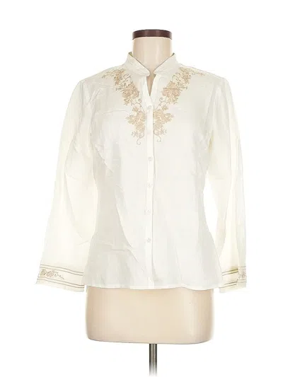Pre-owned Emma James Long Sleeve Blouse In White