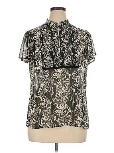 Pre-owned Emma James Short Sleeve Blouse In Black