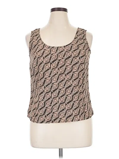Pre-owned Emma James Sleeveless Top Brown Scoop Neck Tops