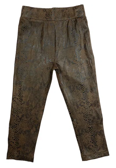 Emma Jean Kids' Girls' Snakeskin Leggings In Brown