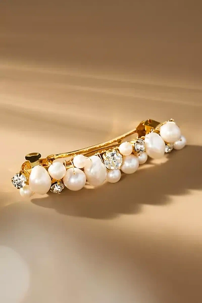 Emma Katzka Darcy Pearl Barrette In Gold