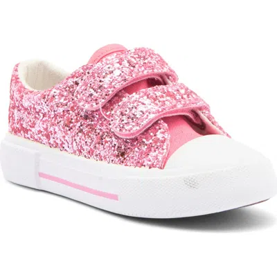 Emma New York Kids' Cap Toe Sneaker In Pink Glitter