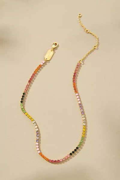 Emma Pills Rainbow Crystals Choker Necklace In Multi