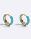 Emma Pills Women's Mini Enamel Huggies Earrings In Ocean Glo In Multi