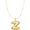 Emma Rae Bubble Initial Necklace In Black