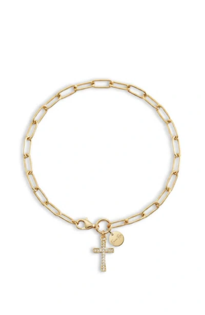 Emma Rae Cross Charm Chain Bracelet In Gold