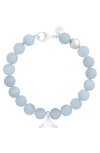 Emma Rae Gemstone Sterling Silver Bracelet In Silver