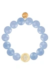 Emma Rae Jade Pave Hamsa Bracelet In Gold