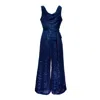Emma Wallace Women's Blue Lora Jumpsuit - Sequinned Navy In Blue